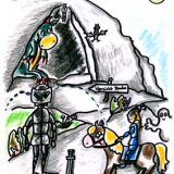 Literatur | Der Kleine Ritter von Michael Klüter | Buch 1 | Zeichnungen von Marion Klüter | Vor der Höhle | Bild 12