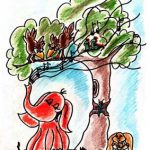 Literatur | Der Kleine Ritter von Michael Klüter | Buch 1 | Zeichnungen von Marion Klüter | Der rote Elefant singt | Bild 11