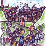 Literatur | Der Kleine Ritter von Michael Klüter | Buch 2 | Zeichnungen von Marion Klüter | Auf dem Weg zur Stadt | Bild 3
