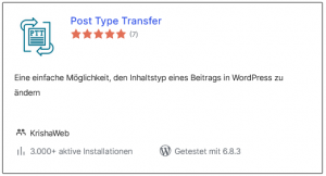 Wordpress | Plugin Post Type Transfer