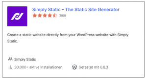 WordPress | Plugin Simply Static