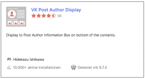 WordPress | Plugin VK Post Author Display