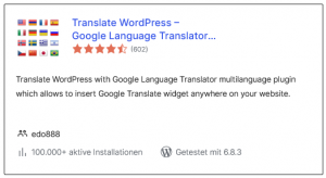 Wordpress | Plugin Translate WordPress - Google Language Translator