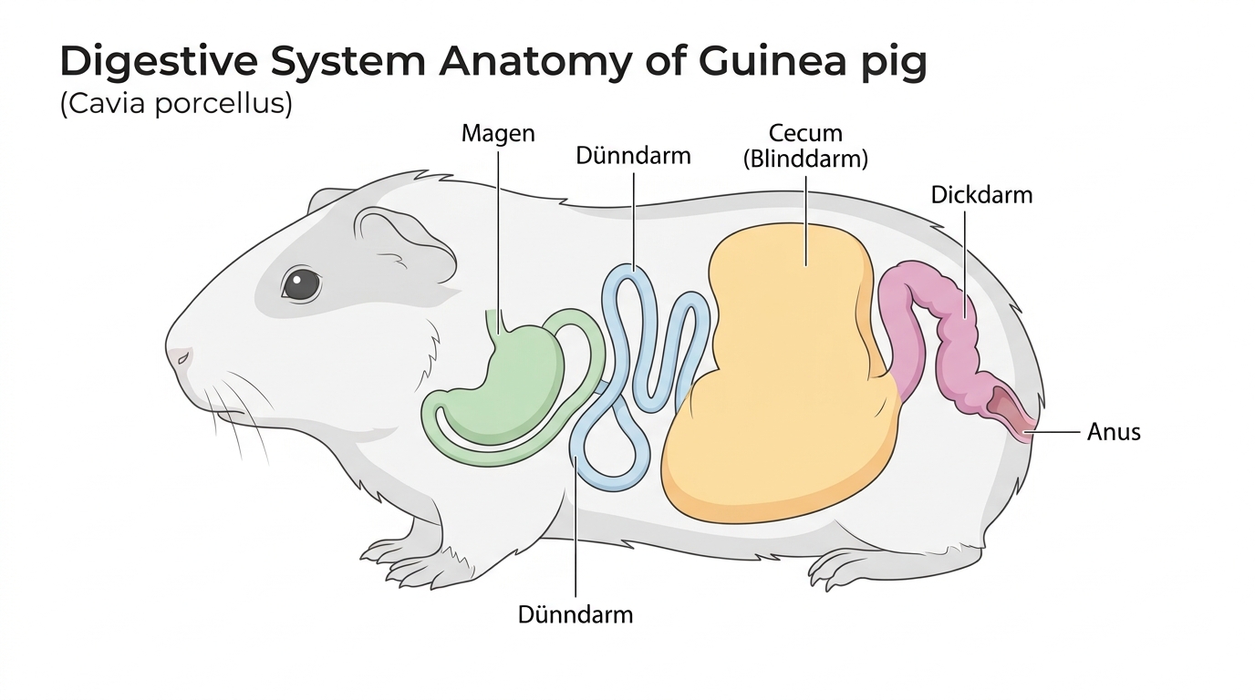 Meerschweinchen Anatomie-Zeichnung
