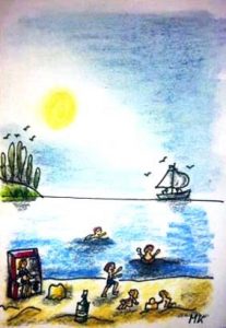 Am Strand Zeichnung | Alles in Pastell | Am Strand | Bild 12