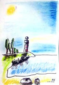 Einsamer Leuchtturm Zeichnung | Alles in Pastell | Einsamer Leuchtturm | Bild 25