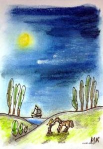 Stella und ihr Pferd Zeichnung | Alles in Pastell | Stella und ihr Pferd | Bild 5