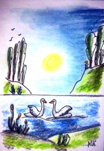 Schwanensee Zeichnung | Alles in Pastell | Schwanensee | Bild 2