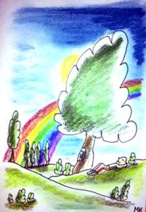 Unter dem Baum Zeichnung | Alles in Pastell | Unter dem Baum | Bild 1