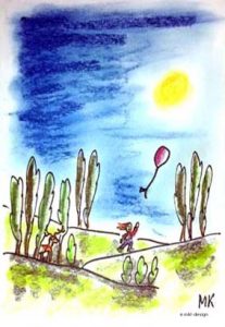 Der fliegende Ballon Zeichnung | Alles in Pastell | Der fliegende Ballon | Bild 24