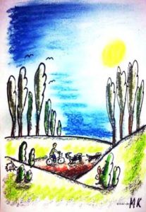Rainers Hundespaziergang Zeichnung | Alles in Pastell | Rainers Hundespaziergang | Bild 19