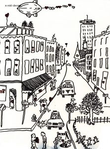 Herzen über der Stadt Zeichnungen | Herzen über der Stadt | Bild 2