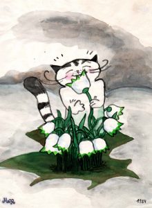 Kater Jakob mit Schneeglöckchen Zeichnungen | Kater Jakob mit Schneeglöckchen | Bild 10