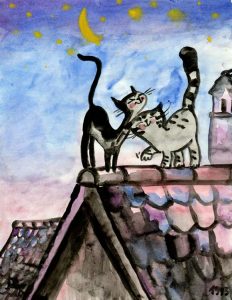 Kater Jakob auf dem Dach Zeichnung | Kater Jakob auf dem Dach | Bild 33
