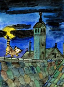 Kater Jakob auf dem Dach Zeichnung | Kater Jakob auf dem Dach | Bild 14