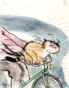 Kater Jakob auf dem Fahrrad Zeichnung | Kater Jakob auf dem Fahrrad | Bild 29