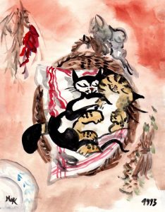 Kater Jakob im Korb Zeichnung | Kater Jakob im Korb | Bild 34