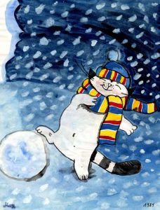 Kater Jakob im Schnee Zeichnung | Kater Jakob im Schnee | Bild 12