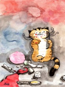 Kater Jakob mit Make-up Zeichnung | Kater Jakob mit Make-up | Bild 7