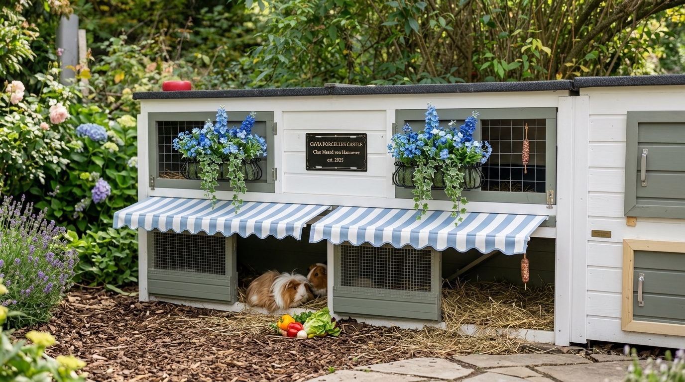 Cavia Porcellus Castle mit Markisen