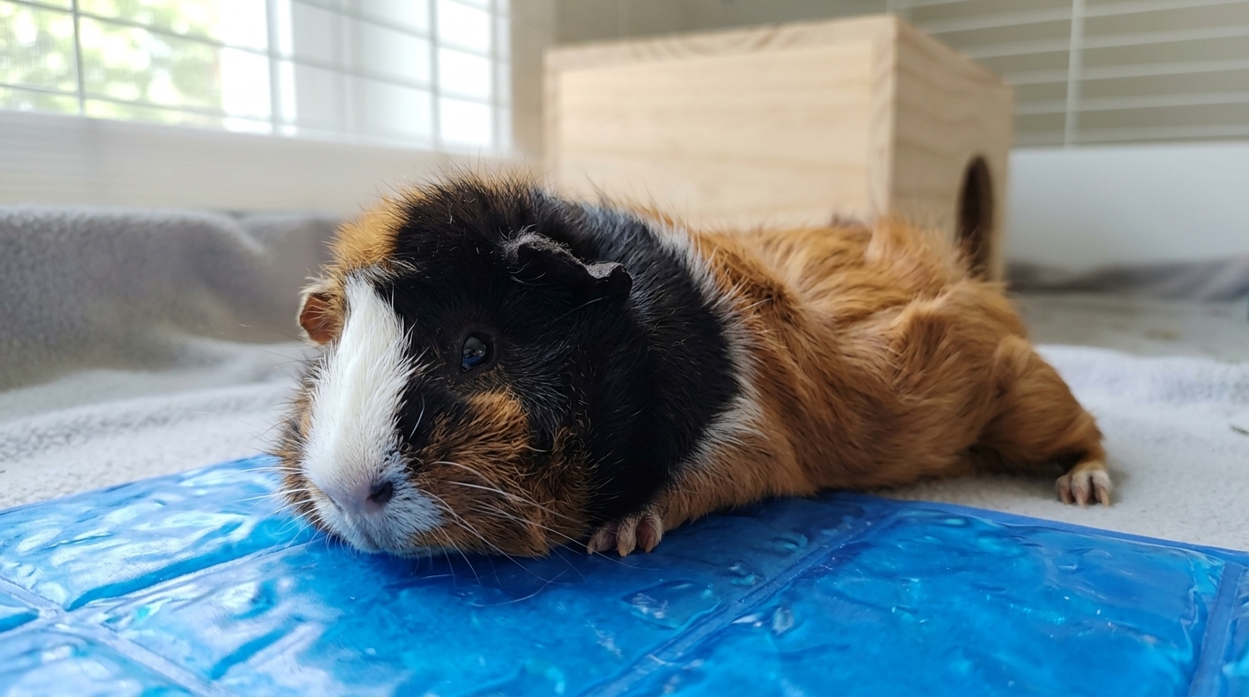 Mia auf der Kühlmatte