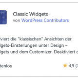 WordPress | Widgets | Classic Widgets